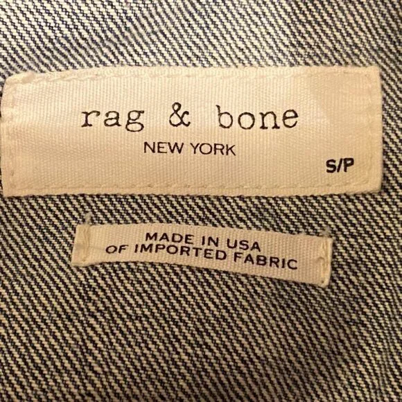Rag & Bone Jean Denim Jacket with Raw Hem Sleeves, S/P - Picture 3 of 6